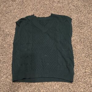 Women's Dark Green Cable Knit Sweater